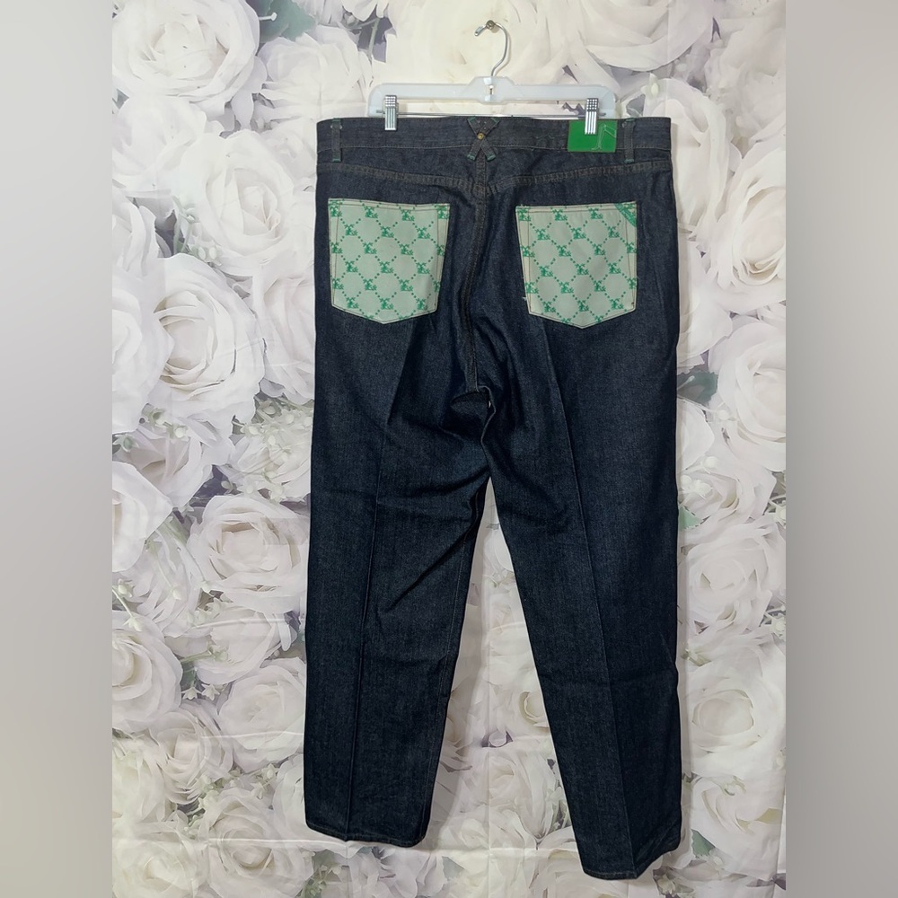 Vintage LRG Jeans by Lrg Roots and Equipment Men Embroidered Hip Hop 42x34 Baggy - Picture 6 of 9